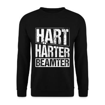 Hart Härter Beamter - Beamten Geschenk - Unisex Pullover - Schwarz - Vorne - Alina (178cm) & Michal (187cm)