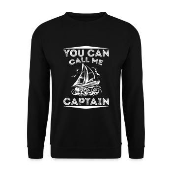 You can Call me Captain Segeln Matrose Vintage Kap - Unisex Pullover - Schwarz - Vorne - Alina (178cm) & Michal (187cm)