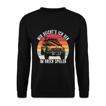Mir reichts ich geh - Offroad 4x4 SUV Männer Junge - Unisex Pullover - Schwarz - Vorne - Alina (178cm) & Michal (187cm)