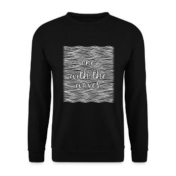 One with the waves - Surfers, Sailors, Boarders - Unisex Sweatshirt - black - Front - Alina (178cm) & Michal (187cm)