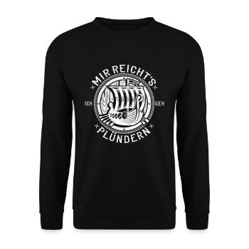 Wikinger Mir Reichts Ich Geh Plündern Geschenk Kap - Unisex Pullover - Schwarz - Vorne - Alina (178cm) & Michal (187cm)