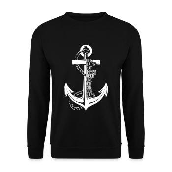 Der Käpt'n hat immer Recht ich bin der Kapitän Seg - Unisex Pullover - Schwarz - Vorne - Alina (178cm) & Michal (187cm)