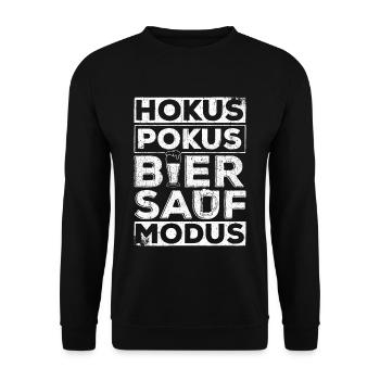Hokus Pokus Bier Sauf Modus Geschenk Malle Party B - Unisex Pullover - Schwarz - Vorne - Alina (178cm) & Michal (187cm)