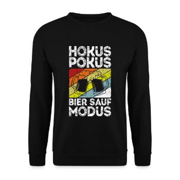 Hokus Pokus Bier Sauf Modus Geschenk Malle Party B - Unisex Pullover - Schwarz - Vorne - Alina (178cm) & Michal (187cm)