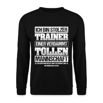 Lustiges Trainer Coach Fussballclub Geschenk - Unisex Pullover - Schwarz - Vorne - Alina (178cm) & Michal (187cm)