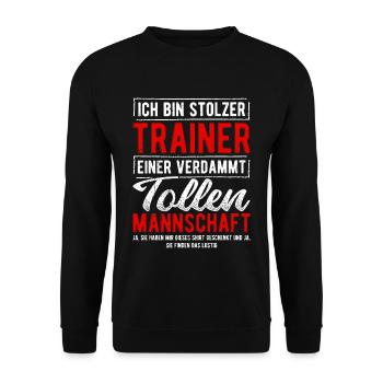 Ich bin stolzer Trainer einer verdammt tollen Mann - Unisex Pullover - Schwarz - Vorne - Alina (178cm) & Michal (187cm)