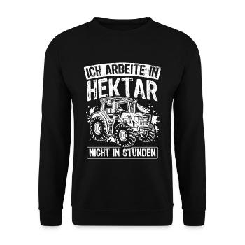 Hektar Arbeit Traktor Landwirt Landwirtschaft Agra - Unisex Pullover - Schwarz - Vorne - Alina (178cm) & Michal (187cm)