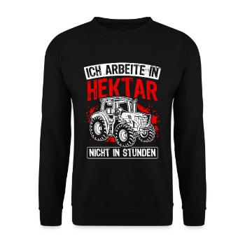 Hektar Arbeit Traktor Landwirt Landwirtschaft Agra - Unisex Pullover - Schwarz - Vorne - Alina (178cm) & Michal (187cm)