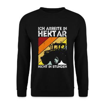 Hektar Arbeit Traktor Landwirt Landwirtschaft Agra - Unisex Pullover - Schwarz - Vorne - Alina (178cm) & Michal (187cm)