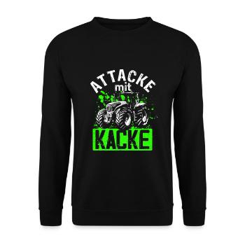 Landwirt Bauer Traktor Spruch Farmer Landwirtschaf - Unisex Pullover - Schwarz - Vorne - Alina (178cm) & Michal (187cm)