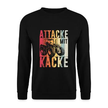 Landwirt Bauer Traktor Spruch Farmer Landwirtschaf - Unisex Pullover - Schwarz - Vorne - Alina (178cm) & Michal (187cm)