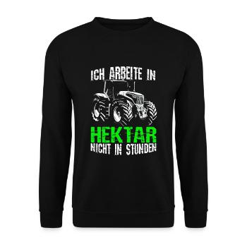 Beruf Bauer Traktor Landwirt Landwirtschaft Agrar - Unisex Pullover - Schwarz - Vorne - Alina (178cm) & Michal (187cm)