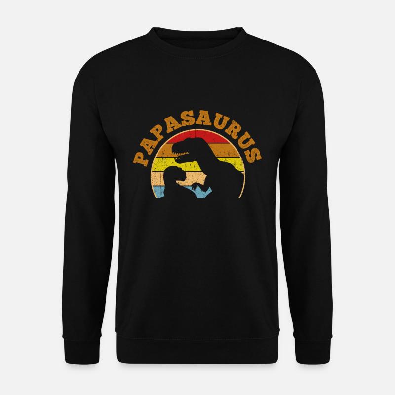 Papasaurus Vater Tag Dinosaurier Papa Saurus Gesch - Unisex Pullover - Schwarz