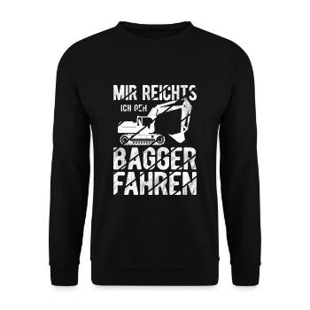 Baggerführer Bagger fahren Männer Baggerfahrer Spr - Unisex Pullover - Schwarz - Vorne - Alina (178cm) & Michal (187cm)