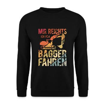 Baggerführer Bagger fahren Männer Baggerfahrer Spr - Unisex Pullover - Schwarz - Vorne - Alina (178cm) & Michal (187cm)