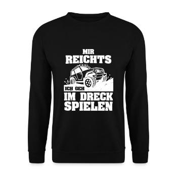 Auto Allrad Offroad 4x4 SUV Männer Jungen Geschenk - Unisex Pullover - Schwarz - Vorne - Alina (178cm) & Michal (187cm)