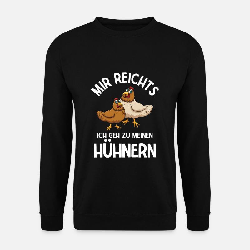 Hühner Bauernhof Huhn Geschenk - Unisex Pullover - Schwarz
