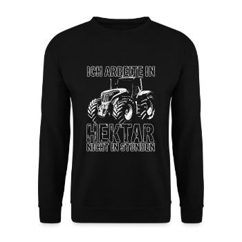 Beruf Bauer Traktor Landwirt Landwirtschaft Agrar - Unisex Pullover - Schwarz - Vorne - Alina (178cm) & Michal (187cm)