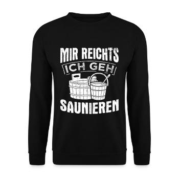 Sauna Wellness Saunagänger Finnische Sauna Spruch - Unisex Pullover - Schwarz - Vorne - Alina (178cm) & Michal (187cm)