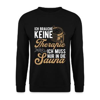Sauna Wellness Saunagänger Finnische Sauna Spruch - Unisex Pullover - Schwarz - Vorne - Alina (178cm) & Michal (187cm)