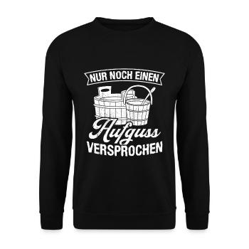 Saunameister - Geschenk Sauna Spruch Saunieren - Unisex Pullover - Schwarz - Vorne - Alina (178cm) & Michal (187cm)