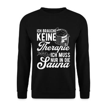 Saunameister - Geschenk Sauna Spruch Saunieren - Unisex Pullover - Schwarz - Vorne - Alina (178cm) & Michal (187cm)
