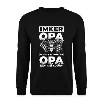Imker Opa, wie ein normaler Opa nur viel cooler - - Unisex Pullover - Schwarz - Vorne - Alina (178cm) & Michal (187cm)