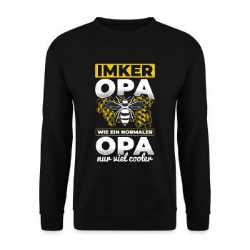 Imker Opa, wie ein normaler Opa nur viel cooler - - Unisex Pullover - Schwarz - Vorne - Alina (178cm) & Michal (187cm)