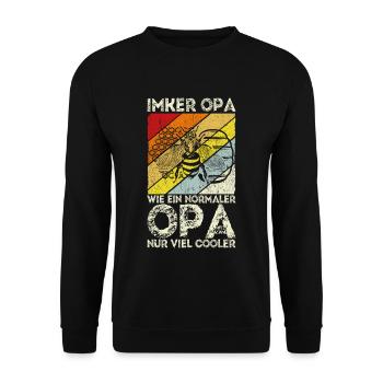 Bienen Imker Opa, wie ein normaler Opa nur viel co - Unisex Pullover - Schwarz - Vorne - Alina (178cm) & Michal (187cm)