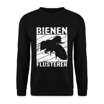 Bienen Flüsterer - Imker Biene Imkerei Geschenk - Unisex Pullover - Schwarz - Vorne - Alina (178cm) & Michal (187cm)