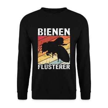 Bienen Flüsterer - Imker Biene Imkerei Geschenk - Unisex Pullover - Schwarz - Vorne - Alina (178cm) & Michal (187cm)