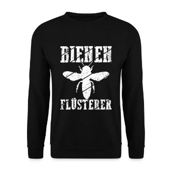 Bienen Flüsterer - Imker Biene Imkerei Design - Unisex Pullover - Schwarz - Vorne - Alina (178cm) & Michal (187cm)