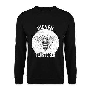 Bienen Flüsterer - Imker Biene Imkerei Spruch - Unisex Pullover - Schwarz - Vorne - Alina (178cm) & Michal (187cm)