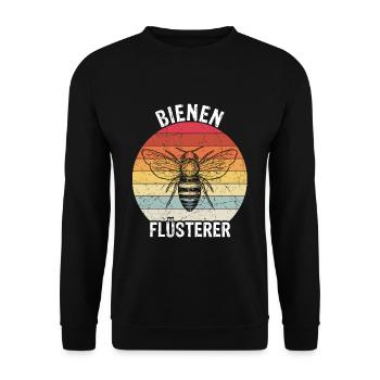 Bienen Flüsterer - Imker Biene Imkerei Design - Unisex Pullover - Schwarz - Vorne - Alina (178cm) & Michal (187cm)