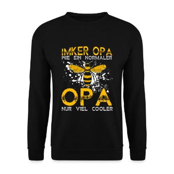 Bienen Imker Opa, wie ein normaler Opa nur viel co - Unisex Pullover - Schwarz - Vorne - Alina (178cm) & Michal (187cm)