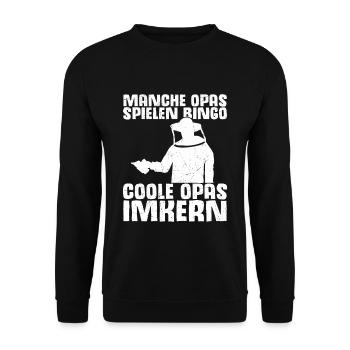 Imker Großvater Manche Opas spielen Bingo coole Op - Unisex Pullover - Schwarz - Vorne - Alina (178cm) & Michal (187cm)