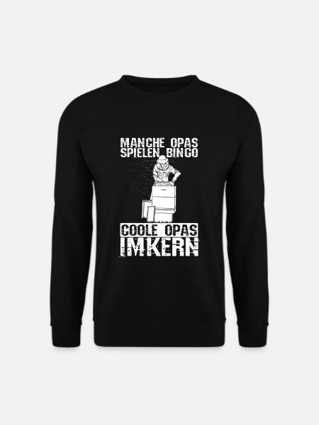 Manche Opas spielen Bingo coole Opas imkern | Imke - Unisex Pullover - Schwarz