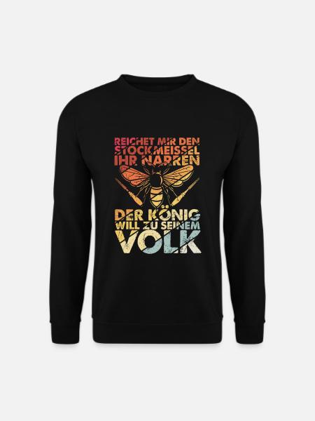 Stockmeissel König Volk Biene Imker Bienenzüchter - Unisex Pullover - Schwarz