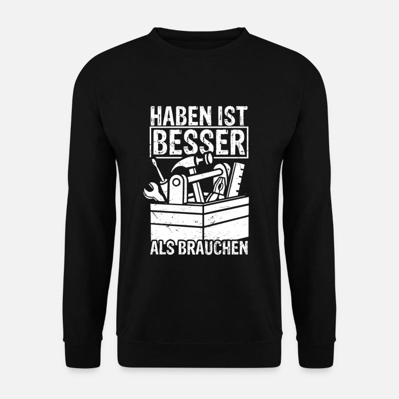 Akkschrauber Werkzeug Handwerker Heimwerker Spruch - Unisex Pullover - Schwarz