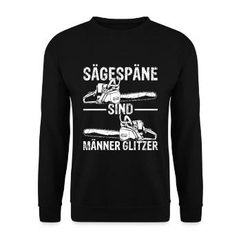 Sägespäne sind Männer Glitzer Geschenk Tischler Sc - Unisex Pullover - Schwarz - Vorne - Alina (178cm) & Michal (187cm)