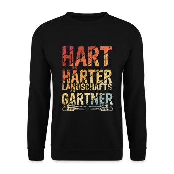 Hart Härter Landschaftsgärtner Gartenarbeit Gesche - Unisex Pullover - Schwarz - Vorne - Alina (178cm) & Michal (187cm)