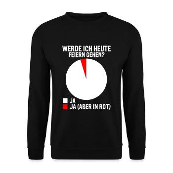 WERDE ICH HEUTE FEIERN GEHEN ? Party Feiern lustig - Unisex Pullover - Schwarz - Vorne - Alina (178cm) & Michal (187cm)