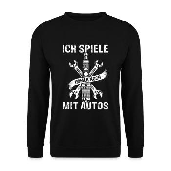 Schrauber Tuning KFZ Garage Auto Motiv Design Mech - Unisex Pullover - Schwarz - Vorne - Alina (178cm) & Michal (187cm)