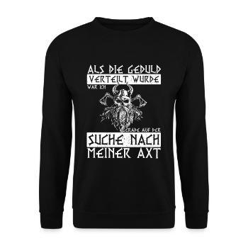 Als Die Geduld Verteilt Wurde War Ich Gerade Auf D - Unisex Pullover - Schwarz - Vorne - Alina (178cm) & Michal (187cm)