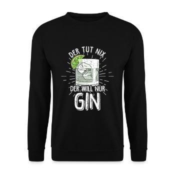 Gin Alkohol Saufen Party Kneipe Bar Geschenk für L - Unisex Pullover - Schwarz - Vorne - Alina (178cm) & Michal (187cm)
