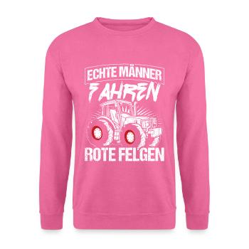 Traktor Landwirt Trecker Echte Männer Spruch Trakt - Unisex Pullover - Pink - Vorne