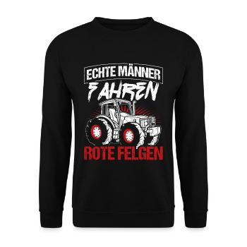 Traktor Landwirt Trecker Echte Männer Spruch Landw - Unisex Pullover - Schwarz - Vorne - Alina (178cm) & Michal (187cm)
