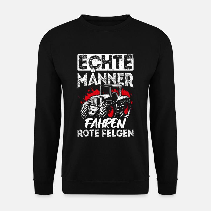 Traktor Landwirt Trecker Echte Männer Spruch Landw - Unisex Pullover - Schwarz