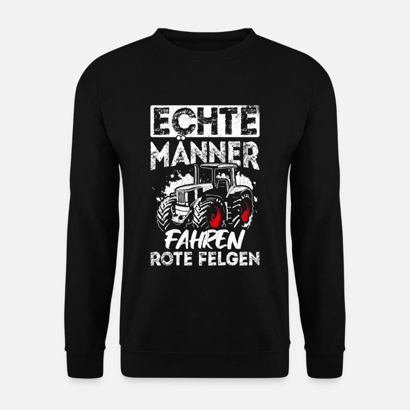 Traktor Landwirt Trecker Echte Männer Geschenk für - Unisex Pullover - Schwarz