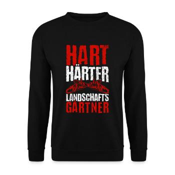 Hart Härter Landschaftsgärtner Gartenarbeit Gesche - Unisex Pullover - Schwarz - Vorne - Alina (178cm) & Michal (187cm)